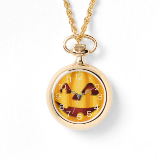 Carved pumpkin smiling Halloween design Horloge