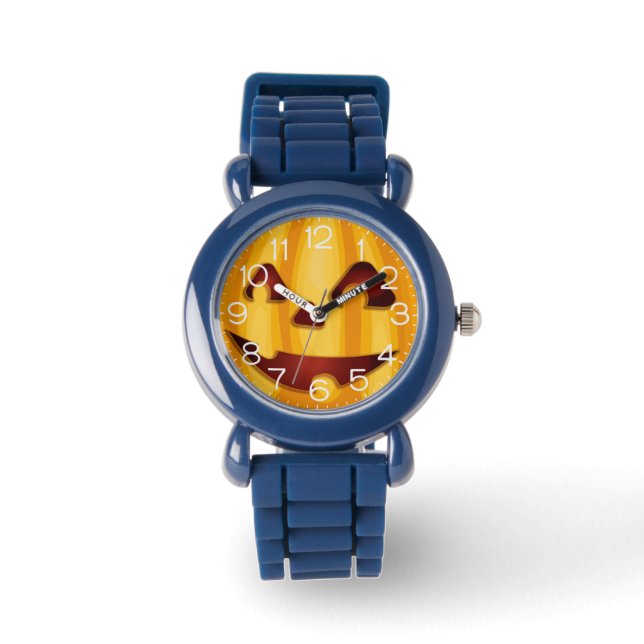 Carved pumpkin smiling Halloween design Horloge (Voorkant)