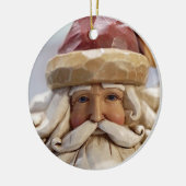 Carved Santa Face Keramisch Ornament (Links)