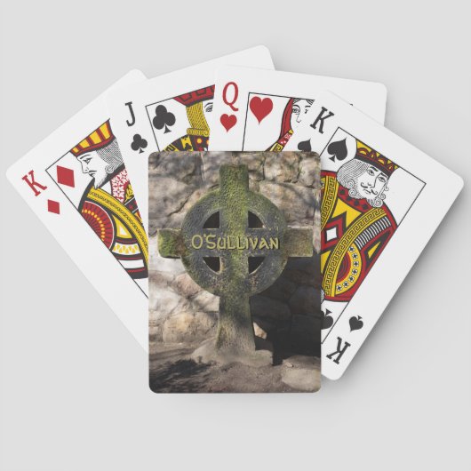 Carved Stone Celtic Cross - aangepaste naam Pokerkaarten (Achterkant)