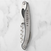 Carved Sweethearts Rustic Birch Wedding Monogram Kurkentrekker (Voorkant)