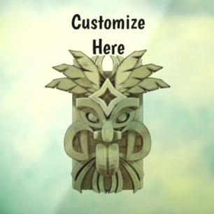 Carved Tiki Sculpture Thunder Raamsticker