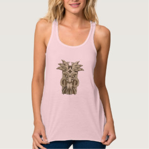 Carved Tiki Sculpture Thunder Tanktop