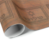 Carved Wood Shalom Cadeaupapier (Rol Hoek)