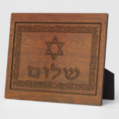 Carved Wood Shalom Fotoplaat (Zijkant)