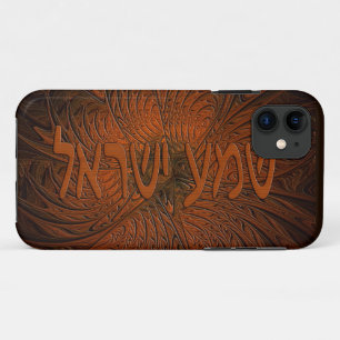 Carved Wood Shema Yisrael iPhone 11 Hoesje