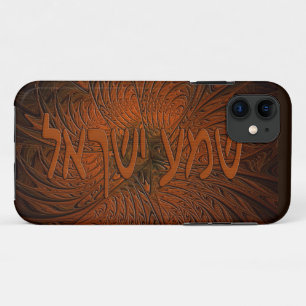 Carved Wood Shema Yisrael iPhone 11 Hoesje