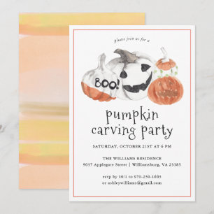 Carving citrouille   Invitation de la fête d'Hallo