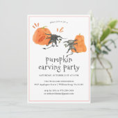 Carving citrouille | Invitation de la fête d'Hallo (Debout devant)