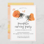 Carving citrouille | Invitation de la fête d'Hallo (Devant / Derrière)