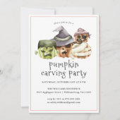 Carving citrouille | Invitation de la fête d'Hallo (Devant)