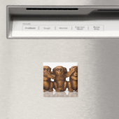 Carving of three wooden monkeys magneet (Insitu (Vaatwasser))