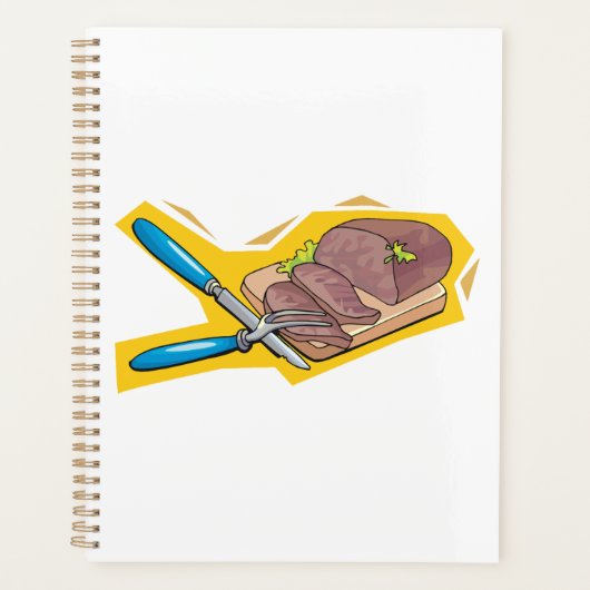 Carving Roast Beef with Fork and Knife (Devant)