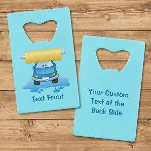 Carwash cartoon creditcard flesopener kredietkaart flessenopener