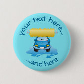 Carwash Cartoon Pinback Button (Voorkant)