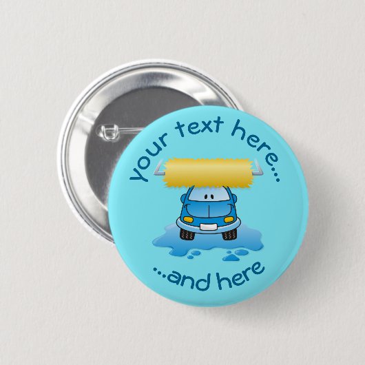 Carwash Cartoon Pinback Button (Voorkant /achterkant)