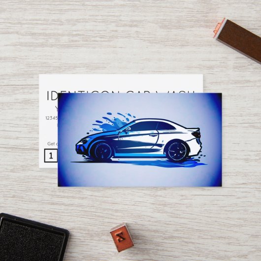 CARWASH customer loyalty punch card (Voorkant / Achterkant in situ)