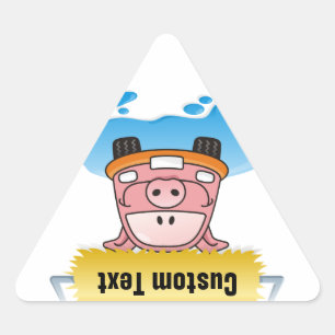 Carwash Pig Driehoek Sticker