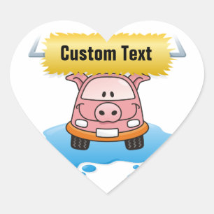 Carwash Pig Hart Sticker