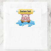 Carwash Pig Rechthoekige Sticker (Tas)