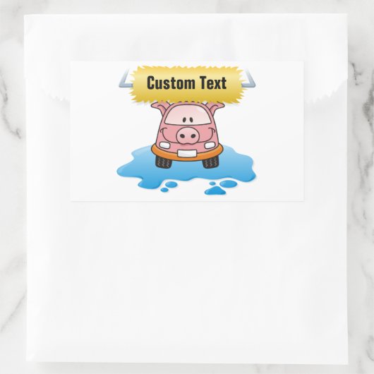 Carwash Pig Rechthoekige Sticker (Tas)