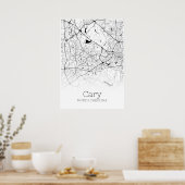 Cary Map - North Carolina - City Map Poster (Keuken)