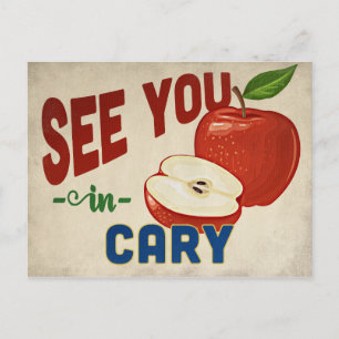 Cary North Carolina Apple - Vintage Travel Briefkaart