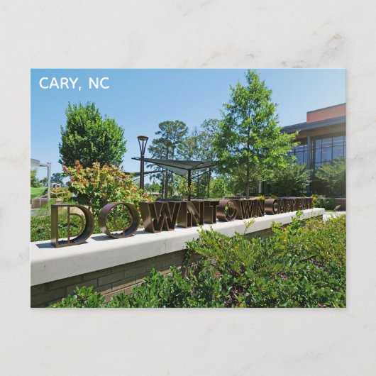 Cary North Carolina Downtown Park Reizen Briefkaart (Voorkant)