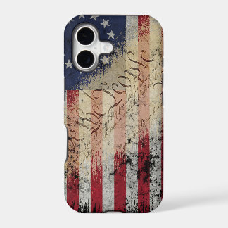 Cas vintage de l'iPhone X de drapeau américain de