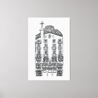 Casa Batllo Gaudi (Barcelona) Canvas Afdruk