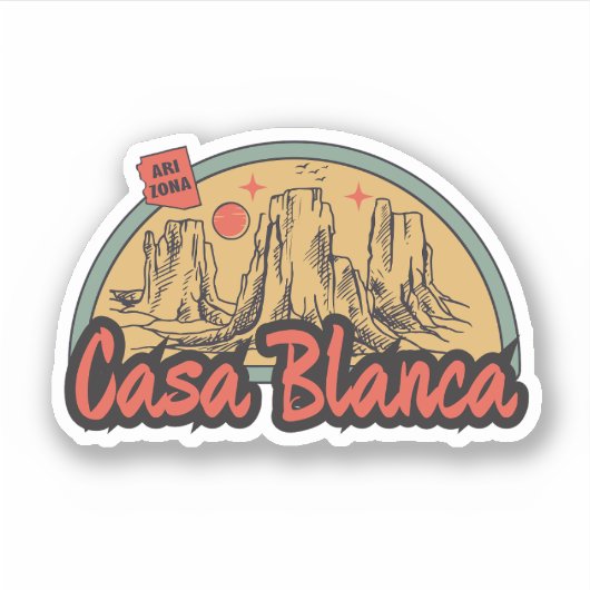 Casa Blanca, Arizona Sticker (Voorkant)
