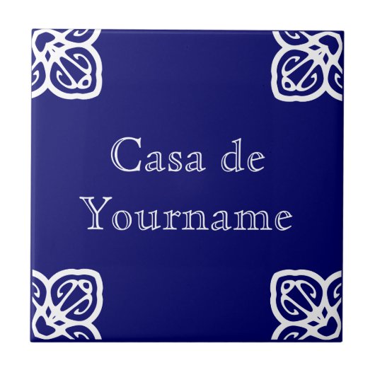 Casa de Custom Name Tile Sign Tegeltje (Voorkant)