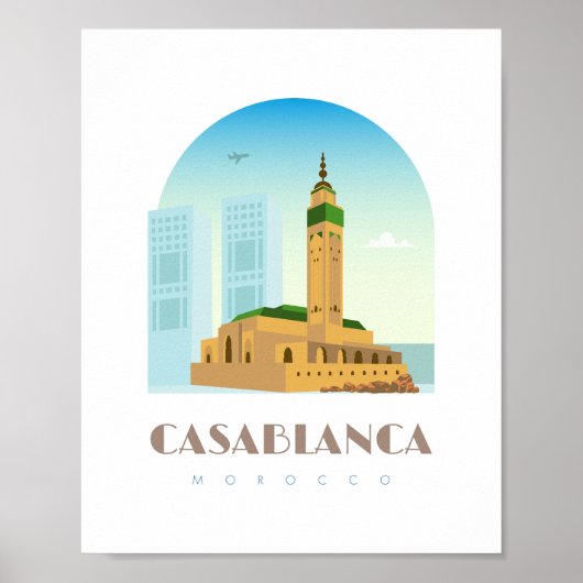 Casablanca City morocco Skyline Poster (Voorkant)