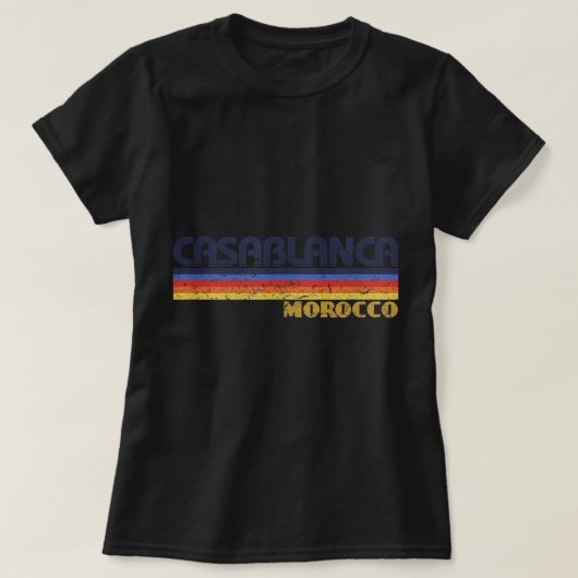 Casablanca Marokko 80s Style Retro T-shirt (Design voorkant)