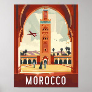 Casablanca Marokko bekende reisplaats Poster