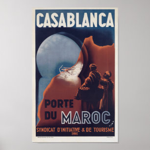 Casablanca Marokko  Frans reisposter Poster