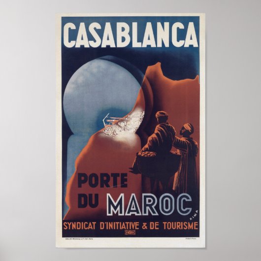 Casablanca Marokko  Frans reisposter Poster (Voorkant)