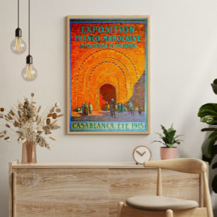 Casablanca Marokko Frans reisposter Poster