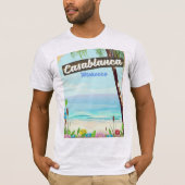 Casablanca Marokko, romantische wijnposter T-shirt (Voorkant)
