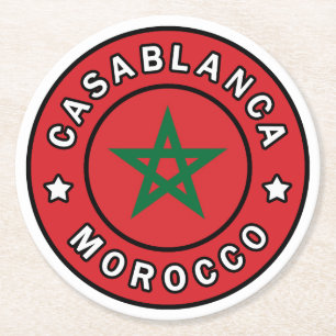 Casablanca Marokko Ronde Kartonnen Onderzetter