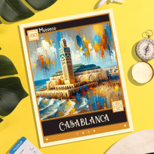 Casablanca, Marokko schilderij Briefkaart