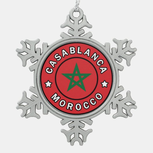 Casablanca Marokko Tin Sneeuwvlok Ornament (Voorkant)