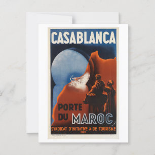 Casablanca Marokko Vintage geïnspireerd Briefkaart