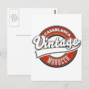 Casablanca Marokko Vintage logo Briefkaart