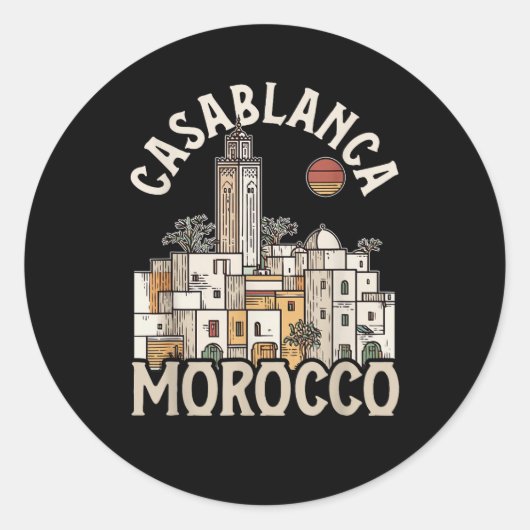 casablanca morocco  ronde sticker (Voorkant)