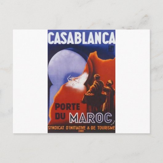 Casablanca Vintage Travel Briefkaart (Voorkant)