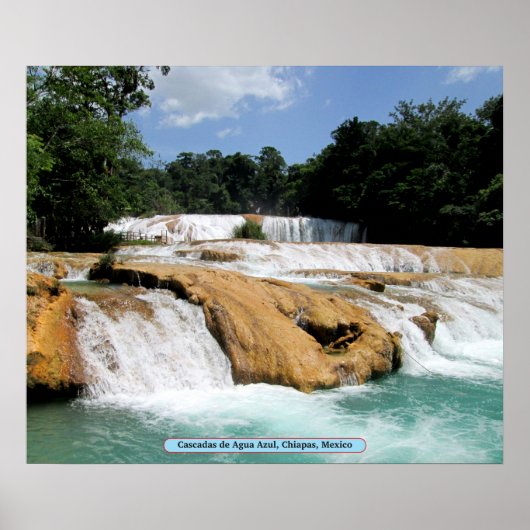 Cascadas de Agua Azul, Chiapas, Mexico Poster (Voorkant)