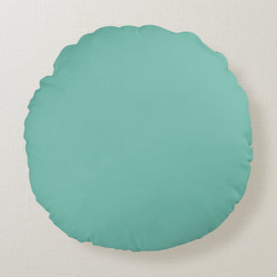 Cascade Aqua Green Solid Color Print Rond Kussen
