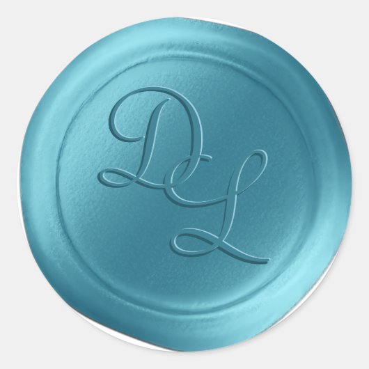 Cascade Bleu 2 Lettre Monogramme Stickers cire (Devant)