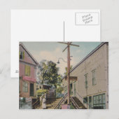 cascade, carte postale des escaliers vintages du v (Devant / Derrière)